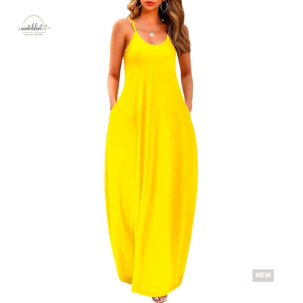 Maxi Dress with Pockets Loose Fit Plus Size S-5X Summer Casual